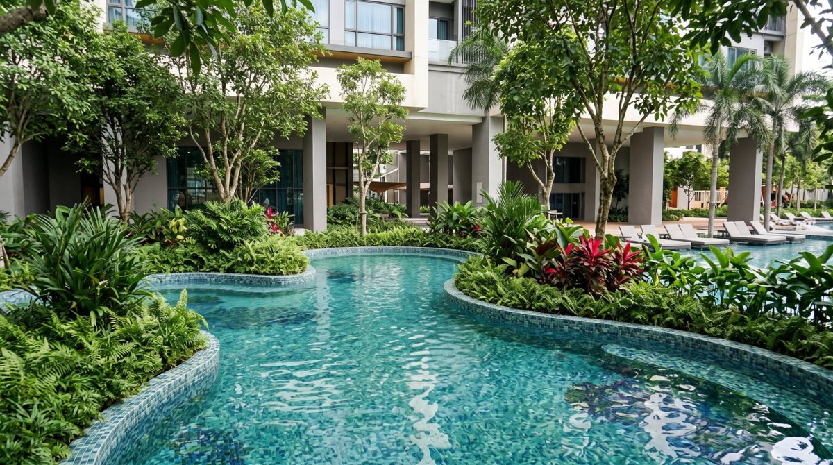 Landscaped Pool Garden